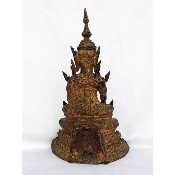 Antique 19th Century Bronze Thai Rattanakosin Buddha Statue from Thailand - Picture 5 of 10